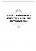 PLS2601 Assignment 2 Semester 2 2024 - DUE September 2024