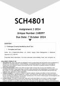 SCH4801 Assignment 3 (ANSWERS) 2024 - DISTINCTION GUARANTEED