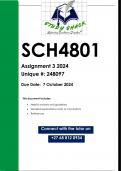 SCH4801 Assignment 3 (QUALITY ANSWERS) 2024