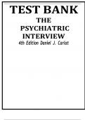 Test Bank for The Psychiatric Interview 5th Edition by Daniel J. Carlat|9781975212988| All Chapters| LATEST