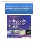 TEST BANK For Urinalysis and Body Fluids, 7th Edition by Strasinger, All Chapters 1 - 17, Complete Newest Version (100% Verified)