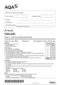 AQA A-level PANJABI Paper 3  Listening, Reading and Writing QUESTION PAPER JUNE 2024  7682/3