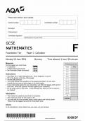 AQA GCSE MATHEMATICS FOUNDATION TIER  PAPER 3 2024  QUESTION PAPER (8300-3F) Calculator