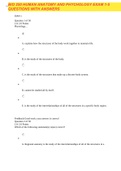 BIO 250 HUMAN ANATOMY AND PHYCHOLOGY EXAM 1-5 QUESTIONS WITH ANSWERS