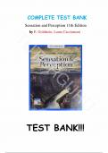 Test Bank - for Sensation and Perception 11th Edition by E. Goldstein, Laura Cacciamani, All Chapters | Complete Guide A+