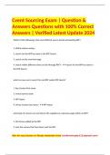 Cvent Sourcing Exam | Question & Answers Questions with 100% Correct Answers | Verified Latest Update 2024