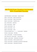 NAVTA AVA Exam Questions And Answers 100% Guaranteed Success.