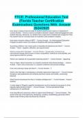 FTCE: Professional Education Test (Florida Teacher Certification Examination) Questions With  Answer 2024/2025