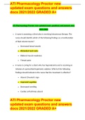 ATI Pharmacology Proctor new  updated exam questions and answers docs 2021/2022 GRADED A+