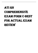 ATI RN COMPREHENSIVE EXAM FORM C-BEST FOR ACTUAL EXAM REVIEW