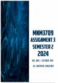 MNM3709 Assignment 3 Semester 2 2024 | Due 1 October 2024