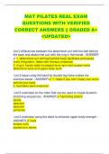 MAT PILATES REAL EXAM  QUESTIONS WITH VERIFIED  CORRECT ANSWERS || GRADED A+  <UPDATED>