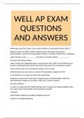 WELL AP EXAM QUESTIONS AND ANSWERS