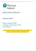 Pearson Edexcel GCSE In Design & Technology (1DT0) 1C:  Polymers Mark Scheme (Results) Summer 2024