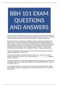 BBH 101 EXAM QUESTIONS AND ANSWERS