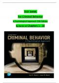 Criminal Behavior A Psychological Approach 12th Edition