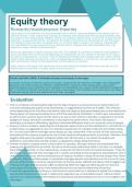 Equity Theory A* notes for A-Level Psychology - VISUALLY PRESENTED, EVERYTHING YOU NEED TO KNOW FOR AN A*