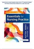 ESSENTIALS FOR NURSING PRACTICE 9TH EDITION PERRY POTTER TESTBANK/COMPLETE GUIDE 2024-2025