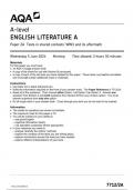 AQA A-level ENGLISH LITERATURE A Paper 2A Texts in shared contexts: WW1 and its aftermath 7712/2A June 2024