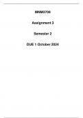 MNM3709 Assignment 3 (Detailed Answers)  Semester 2 DUE 1 October 2024