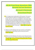 AU 60 Final Exam Questions With  Revised Correct Answers   Revised & Reviewed   Guaranteed Pass!! 