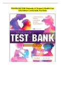 TESTBANK FOR Maternity & Women’s Health Care 12th Edition Lowdermilk Test Bank