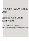 TPS2602 Exam pack 2024(Questions and answers)