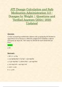 ATI Dosage Calculation and Safe Medication Administration 3.0 - Dosages by Weight | Questions and Verified Answers (2024 / 2025 Updates)