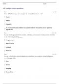 CIS 105 FINAL EXAM TEST 5 QUESTIONS AND ANSWERS