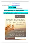 TEST BANK Physical Examination and Health Assessment 	 3rd Edition by Carolyn Jarvis, 	All Chapters 1 - 31     