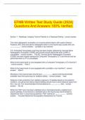 EFMB Written Test Study Guide (2024) Questions And Answers 100% Verified.