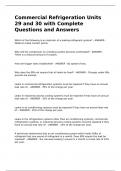 Commercial Refrigeration Units 29 and 30 with Complete Questions and Answers