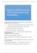 TABLEAU CERTIFICATION PREP QUESTIONS AND ANSWERS