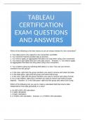 TABLEAU CERTIFICATION EXAM QUESTIONS AND ANSWERS