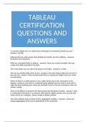 TABLEAU CERTIFICATION QUESTIONS AND ANSWERS