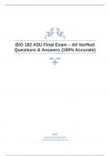 BIO 182 ASU Final Exam – All Verified Questions & Answers (100% Accurate)