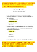 ATI PROTOCTORED ATI PHARMACOLOGY QUESTIONS & ANSWERS  1000% CORRECT/VERIFIED ANSWERS LATEST UPDATE 2021/2022 GRADED A+