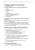 Samenvatting economie LWEO lesbrief monetaire zaken 4/6 vwo