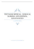 IGNATAVICIUS MEDICAL SURGICAL NURSING, 10TH EDITION TEST BANK (ALL CHAPTERS CO VERED)