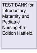 TEST BANK for Introductory Maternity and Pediatric Nursing 4th Edition Hatfield.