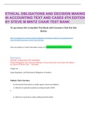 Ethical Obligations And Decision Making in Accounting Text and Cases 4th Edition by Steven M Mintz Chair - Test Bank