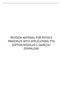 REVISION MATERIAL FOR PHYSICS PRINCIPLES WITH APPLICATIONS 7TH EDITION DOUGLAS C GIANCOLI DOWNLOAD