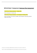 NR 533 Week 7 Assignment: Business Plan Assignment | Question 1 and 2 with Answers (Version 2) | Already GRADED A+