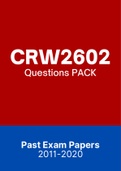 CRW2602 - Exam Questions PACK (2011-2020)