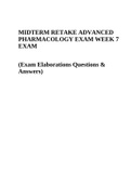 NUR6521 , NURS6521N-56,Advanced Pharmacology__2021__Exam__Week_7_(Exam Elaborations Questions & Answers).