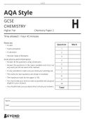 AQA GCSE Chemistry Paper 2 Higher Question Paper.