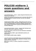 POLI330 midterm 1 exam questions and answers.