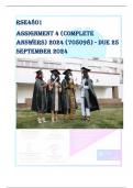 RSE4801 Assignment 4 (COMPLETE ANSWERS) 2024 (705098) - DUE 25 September 2024 ; 100% TRUSTED Complete, trusted solutions and explanations