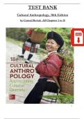 Test Bank For Cultural Anthropology: Appreciating Cultural Diversity, 18th Edition by Conrad Kottak, ISBN: 9781260051919, All 15 Chapters Covered, Verified Latest Edition