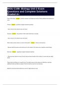 WGU C190- Biology Unit 2 Exam Questions and Complete Solutions Graded A+